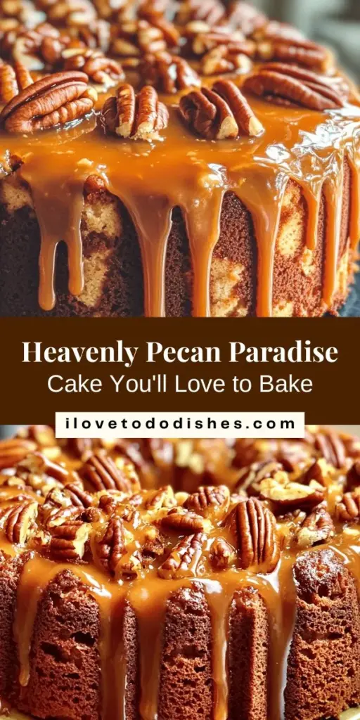 Indulge in the rich flavors of the Delightful Pecan Paradise Cake, a perfect dessert for any occasion! This cake features a moist crumb, crunchy pecans, and a luscious caramel topping, ensuring it will be a showstopper at your next gathering. Easy to make and packed with nutritious benefits, it’s a delightful blend of indulgence and wellness. Try this recipe today and impress your guests! #PecanCake #DessertRecipes #Baking #SweetTreats #HomeBaking #CakeLovers