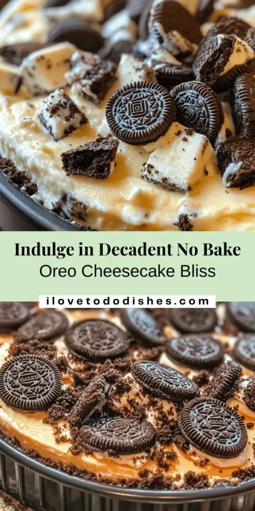 Indulge in the delightful flavor of a Decadent No Bake Oreo Cheesecake that’s perfect for any occasion! This easy-to-make dessert combines the rich, chocolatey goodness of Oreo cookies with a creamy filling that melts in your mouth. Simply prepare a crunchy Oreo crust, whip up a luscious cream filling, and let it chill to perfection. Ideal for summer gatherings or cozy nights in, this cheesecake is sure to impress with minimal effort. Dive into a world of flavors that will satisfy any sweet tooth!