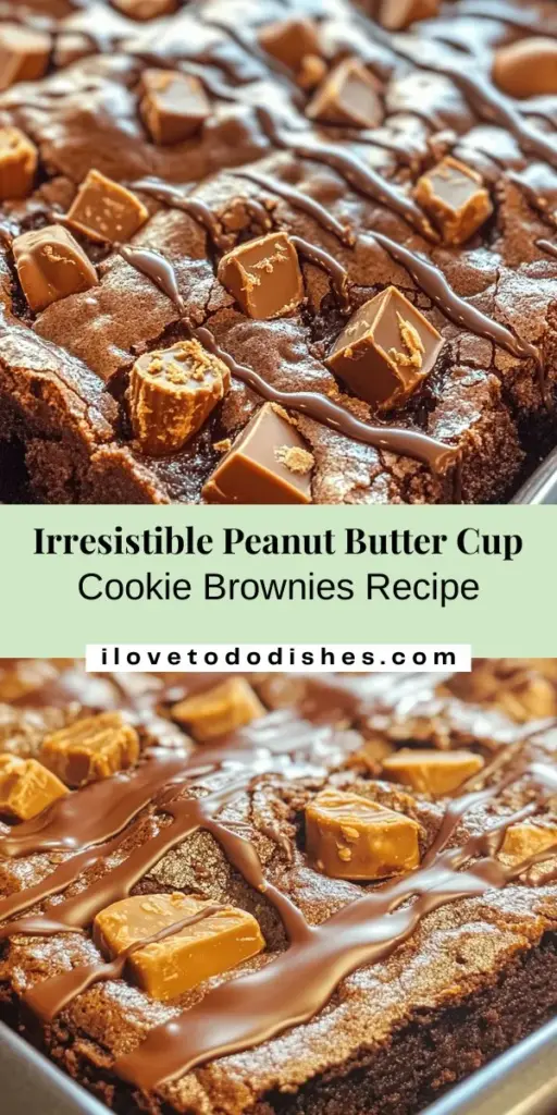 Satisfy your sweet cravings with this decadent Peanut Butter Cup Stuffed Cookie Brownies recipe! This delicious treat combines rich fudgy brownies, soft cookie dough, and creamy peanut butter cups for an unforgettable dessert. Perfect for gatherings or a cozy night in, these brownies are not just tasty but also fun to make and share. Elevate your baking game and delight your loved ones! #PeanutButter #Brownies #DessertLovers #BakingJoy #SweetTreats