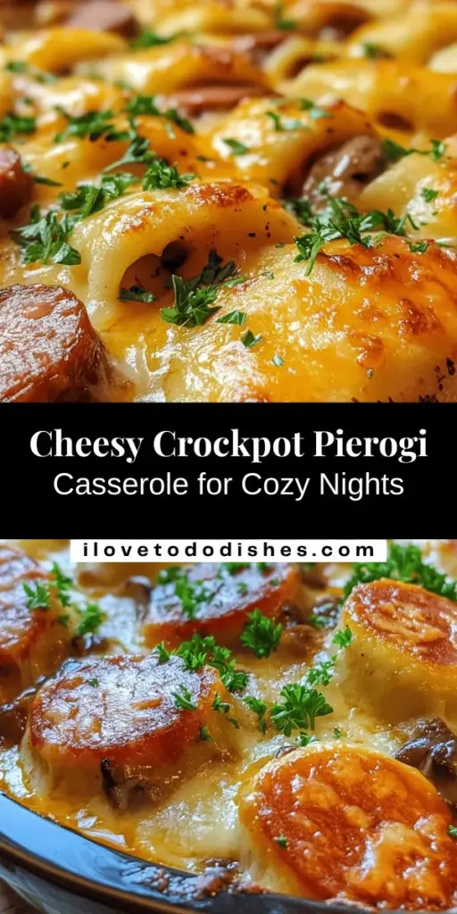 Looking for a hearty and comforting meal? Try this Cheesy Crockpot Pierogi Casserole with Kielbasa! It blends tender pierogies and savory kielbasa in a creamy sauce, all cooked effortlessly in your crockpot. Perfect for family dinners or gatherings, this dish is packed with flavor and is sure to become a household favorite. Add a fresh salad or crusty bread, and you’re set for a cozy evening. Get the recipe today! #ComfortFood #CrockpotRecipes #PierogiCasserole #Kielbasa #EasyDinners #HomeCooking