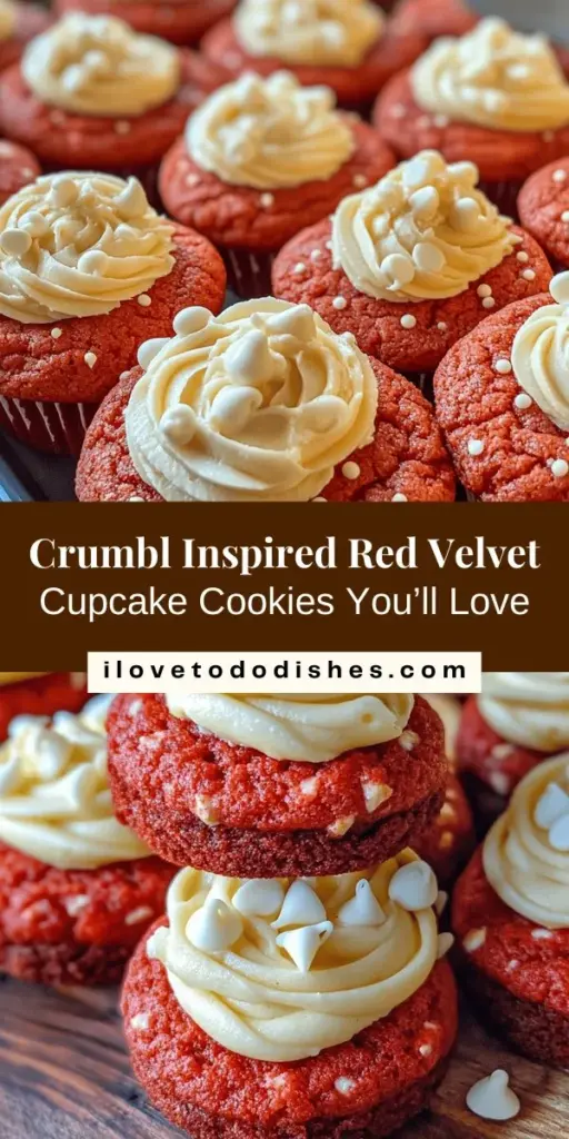 Indulge in the sweet delight of homemade Crumbl Copy Cat Red Velvet Cupcake Cookies! These soft and chewy treats bring the classic flavors of red velvet cake into a convenient cookie form, complete with luscious cream cheese frosting and a swirl of white chocolate chips. Perfect for any occasion, from parties to cozy nights at home. Try this easy recipe and impress your family and friends with these vibrant, delicious cookies! #RedVelvetCookies #BakingFun #DessertGoals #CookieLovers #CrumblCopycat