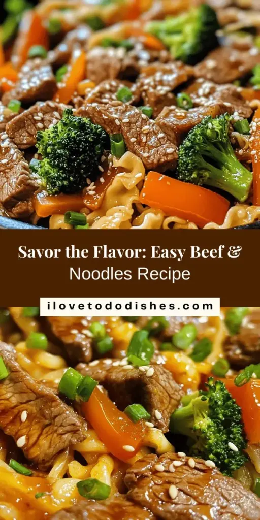 Dive into culinary bliss with our Beef & Noodles Delight recipe! This quick and flavorful dish combines tender beef, chewy noodles, and vibrant veggies, creating a satisfying meal everyone will love. Perfect for busy weeknights or gatherings, it's easy to customize to suit any diet. Enjoy every savory bite while nourishing your body—dinner doesn't get better than this! Try it tonight! #BeefNoodles #ComfortFood #HealthyEating #QuickRecipes #FoodieEats #NoodleNirvana