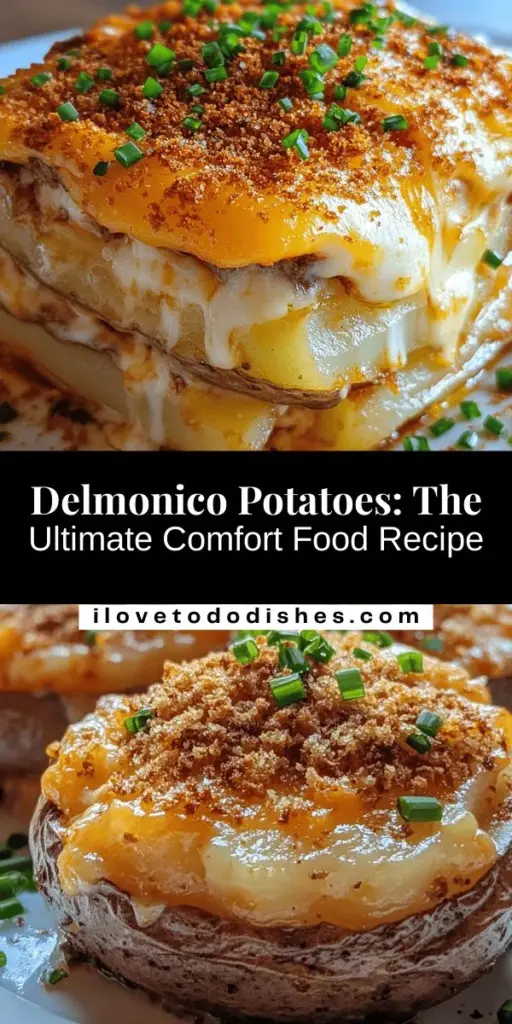 Discover the rich and comforting world of Delmonico Potatoes, a classic American dish that elevates humble potatoes into an indulgent delight. With creamy Yukon Gold potatoes, rich cheeses, and a crispy topping, this recipe is perfect for family gatherings or cozy dinners. Learn how to create this nostalgic comfort food with tips on ingredients, preparation, and variations to suit any palate. Perfect for any occasion! #DelmonicoPotatoes #ComfortFood #RecipeIdeas #PotatoLovers #AmericanCuisine #Yummy