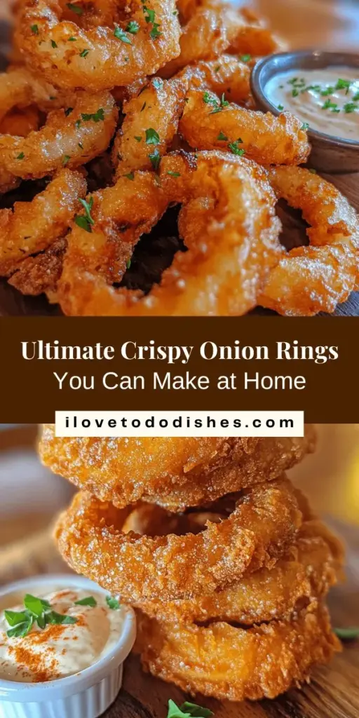 Discover the secret to making irresistibly crispy fried onion rings at home! This simple recipe uses yellow onions, Panko breadcrumbs, and a flavorful batter to create the perfect crunch and sweetness. Ideal as a snack or side dish, these onion rings are sure to impress. Enhance them with delicious dipping sauces for a gourmet touch. Check out the full recipe and tips for achieving golden perfection! #OnionRings #SnackIdeas #Homemade #CrispyGoodness #ComfortFood #FriedFood #EasyRecipes