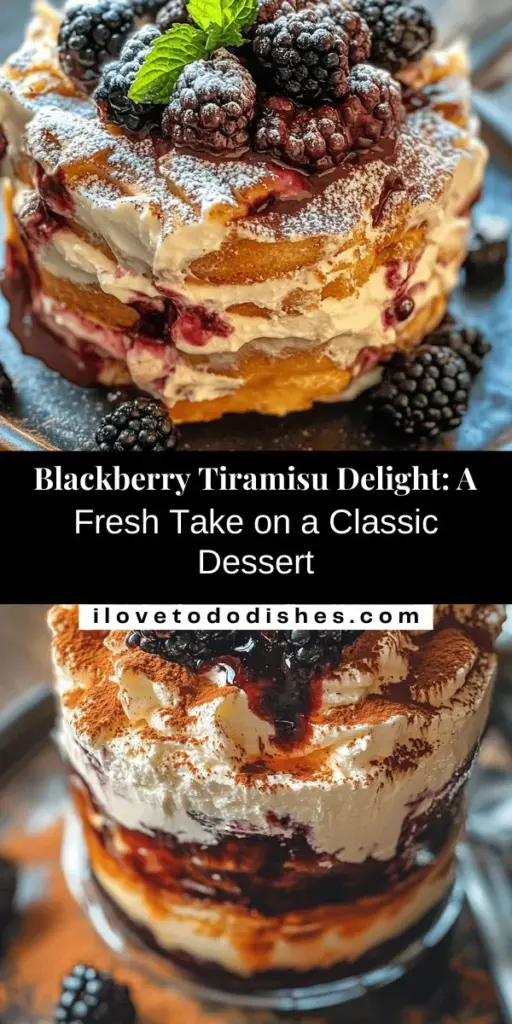 Discover a delightful twist on a classic with Blackberry Tiramisu Delight! This luxurious dessert combines layers of coffee-soaked ladyfingers, creamy mascarpone, and vibrant blackberries for a refreshing treat. Perfect for gatherings or a special indulgence, this dessert not only pleases the palette but also charms the eyes. Elevate your dessert game and impress your guests with this beautiful creation! #BlackberryTiramisu #DessertLovers #SweetTreats #ItalianDessert #BerryDelight