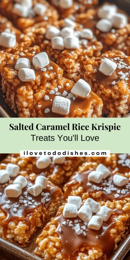 Discover the sweet and salty bliss of Salted Caramel Rice Krispie Treats! This delightful twist on the classic recipe combines crispy Rice Krispies, gooey marshmallows, and a rich caramel flavor, enhanced by a sprinkle of flaky sea salt. Perfect for parties or a cozy treat at home, these treats are sure to impress! Follow our easy step-by-step guide to create these irresistible snacks. You won't want to miss this deliciousness! #RiceKrispieTreats #SaltedCaramel #DessertRecipe #SweetAndSalty #BakingFun #EasyTreats