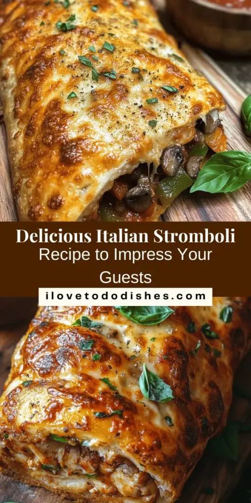 Discover the irresistible flavors of Italian Stromboli! This classic dish combines cheesy goodness with your favorite meats and veggies, all wrapped in a golden crust. Perfect for gatherings or cozy family dinners, Stromboli is easy to customize to suit your taste. Whether you're a fan of pepperoni, spinach, or unique cheese blends, this recipe is a crowd-pleaser. Try it today and enjoy the delicious twist on a traditional favorite! #Stromboli #ItalianCuisine #ComfortFood #HomemadeDelights #FamilyMeals