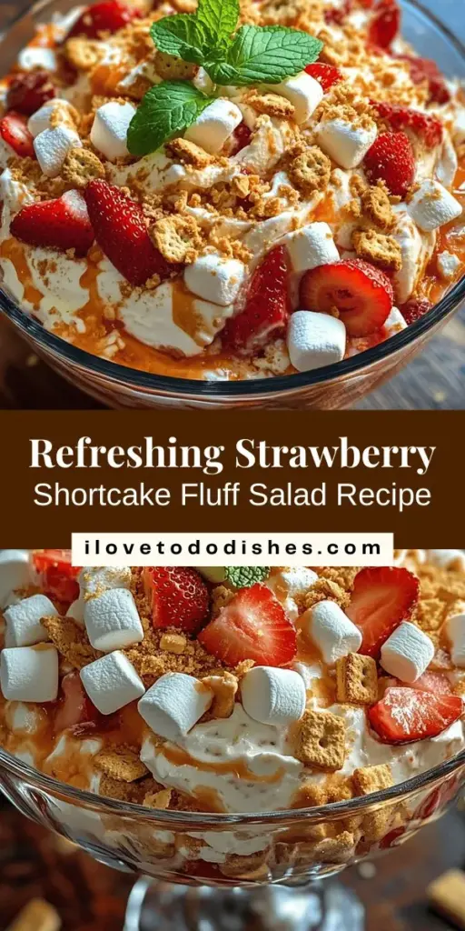 Discover a refreshing twist on a classic dessert with Strawberry Shortcake Fluff Salad! This light and fluffy treat combines sweet strawberries, creamy fluff, and crunchy graham crackers for a deliciously unique experience. Perfect for summer gatherings, it’s easy to make and sure to impress your guests. Enjoy the vibrant flavors and delightful textures in every bite! Try this fun recipe today! #StrawberryShortcake #DessertSalad #SummerTreats #EasyRecipes #FluffSalad