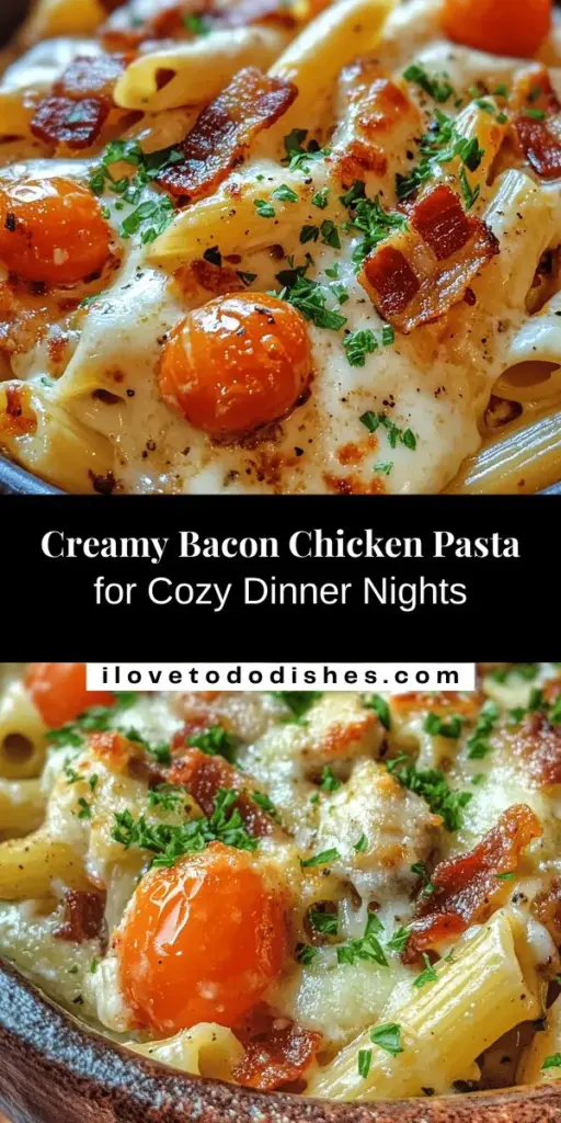 Indulge in the creamy goodness of Creamy Bacon Chicken Pasta Delight! This comforting dish combines rich cream cheese, crispy bacon, tender chicken, and your choice of pasta for a satisfying meal that’s perfect for family dinners or casual gatherings. Easy to make and irresistible, it’s a dish that will quickly become a favorite. Explore variations and tips to customize it just for you! #PastaRecipe #ComfortFood #BaconLovers #DinnerIdeas #Foodie