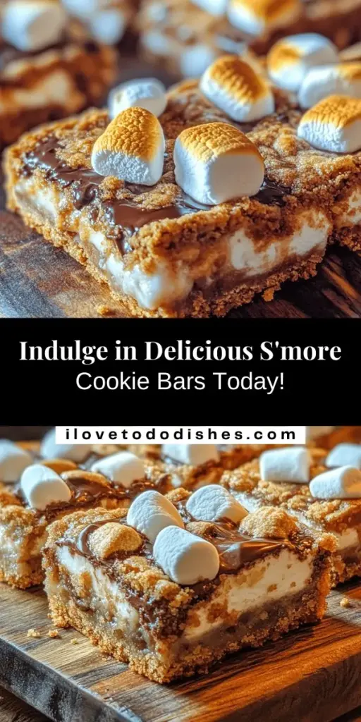 Get ready to indulge in the ultimate dessert with these delicious S'more Cookie Bars! Combining the gooey goodness of chocolate, marshmallows, and graham crackers, this easy recipe will have everyone begging for seconds. Perfect for gatherings or cozy nights, these bars capture the nostalgic essence of classic s'mores in a convenient format. Dive into the full recipe for step-by-step instructions! #SmoreCookieBars #DessertRecipes #BakingJoy #SweetTreats #CookieBars