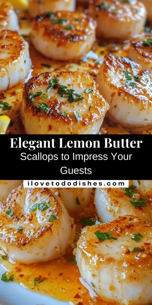 Discover the elegance of Lemon Butter Scallops Delight, a simple yet impressive seafood dish that combines the sweet flavor of fresh sea scallops with a rich, zesty butter sauce. Perfect for dinner parties or quick weeknight meals, this recipe is sure to leave a lasting impression. Learn about ingredient selection, cooking techniques, and plating tips to elevate your culinary experience. Delight your senses with this indulgent seafood classic! #LemonButterScallops #SeafoodRecipe #CookingDelights #DinnerPartyIdeas #EasyRecipes #FoodieFavorites #CulinaryJourney