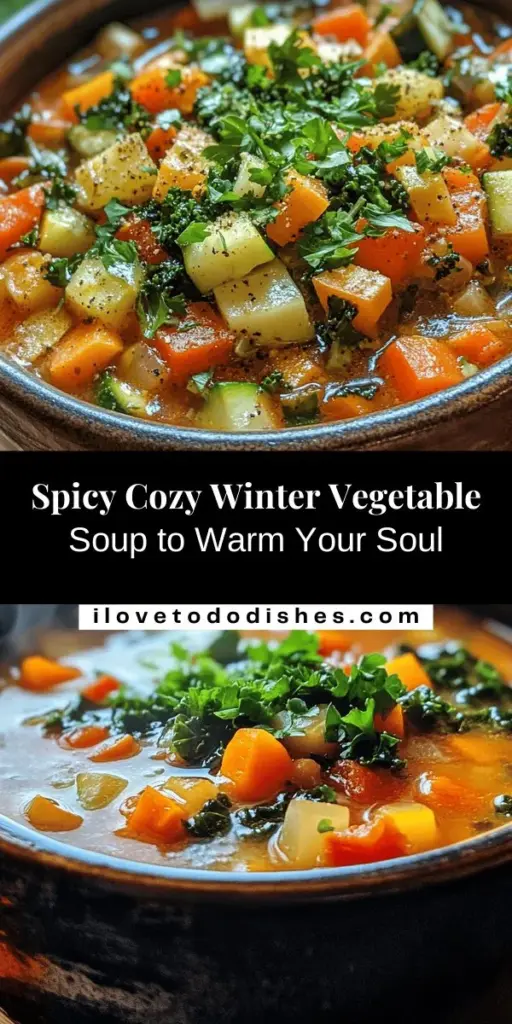 Warm up this winter with a Cozy Winter Vegetable Soup that's packed with flavor and nutrition. This hearty recipe combines seasonal vegetables like carrots, kale, and zucchini with a kick from spices like cumin and smoked paprika. It's perfect for chilly days, delivering comfort and nourishment in every bowl. Ideal for meal prep, this soup stores well and tastes even better as the flavors meld. Discover a delicious way to enjoy seasonal eating while supporting local farmers!