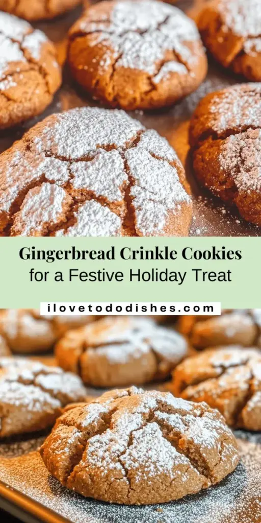 Get into the holiday spirit with these festive Christmas Gingerbread Crinkle Cookies! This delightful recipe combines the classic flavors of gingerbread with a fun crinkle effect, making them perfect for gatherings or cozy evenings at home. Discover how to create these visually captivating and delicious treats that will fill your kitchen with warm, spicy aromas. Bake up some joy this season! #GingerbreadCookies #ChristmasBaking #HolidayDesserts #BakingWithKids #CookieRecipes