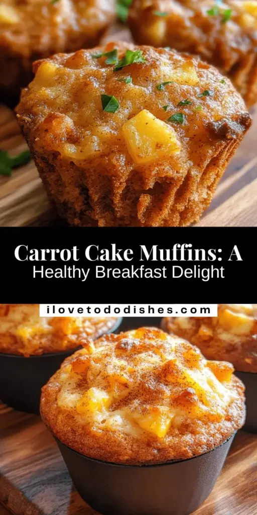 Kickstart your mornings with these delicious Carrot Cake Breakfast Muffins! Combining the classic flavors of carrot cake with a nutritious twist, these portable muffins are perfect for busy days or lazy weekends. Packed with wholesome ingredients like whole wheat flour, carrots, and spices, each bite is a delight for the taste buds. Enjoy them as a healthy breakfast or snack anytime. Try this family-friendly recipe now! #CarrotCakeMuffins #BreakfastIdeas #HealthyEating #BakingJoy #MuffinRecipes