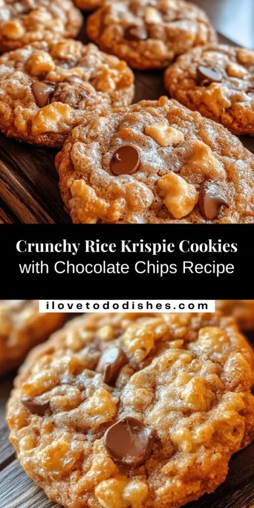 Looking for a delicious twist on a classic treat? These Rice Krispie cookies with chocolate chips combine the nostalgic crunch of Rice Krispies with the soft, chewy goodness of cookies. Perfect for any occasion, they’re easy to customize with your favorite add-ins or chocolate types. Indulge your sweet tooth while creating cherished memories in the kitchen! Try this fun recipe today! #RiceKrispieCookies #BakingJoy #ChocolateLovers #NostalgicTreats #EasyRecipes