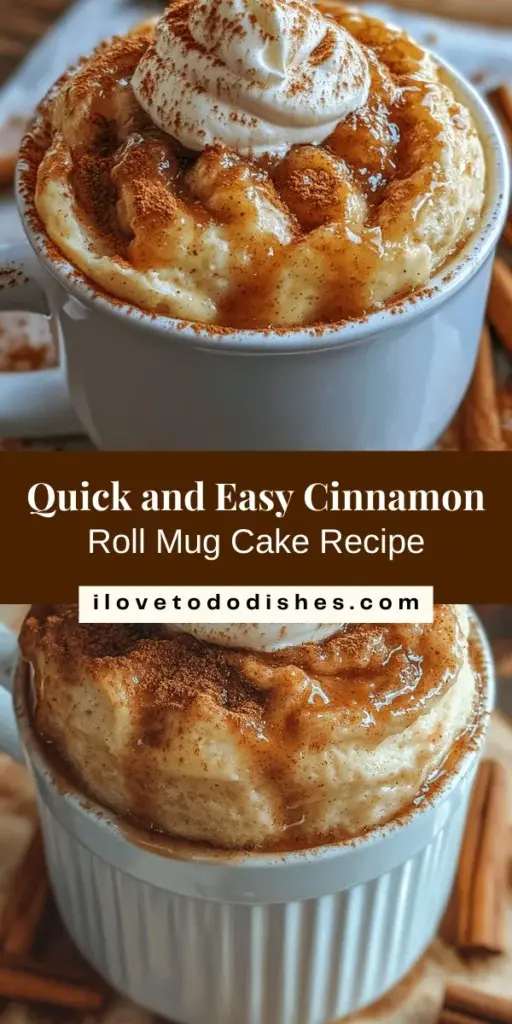 Craving a sweet treat but short on time? Discover the magic of the Instant Cinnamon Roll Mug Cake! This quick and easy dessert lets you indulge in warm, gooey goodness in just minutes. With minimal cleanup and endless variations, it's perfect for late-night cravings or a delightful surprise for a friend. Whip it up with simple ingredients and enjoy the comforting flavors reminiscent of fresh cinnamon rolls. #MugCake #Dessert #CinnamonRoll #QuickRecipes #SweetTooth #EasyBaking #Foodie #TreatYourself