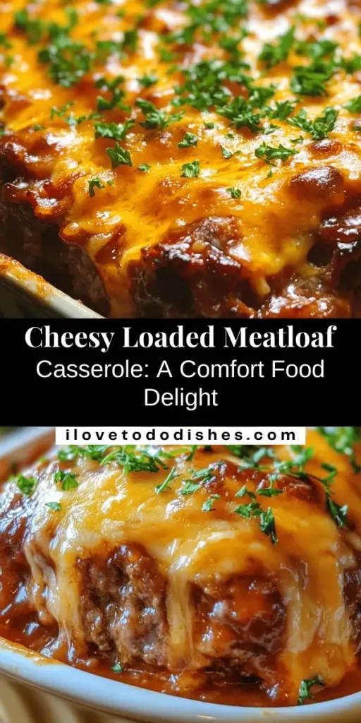 Discover the ultimate comfort food with this Cheesy Loaded Meatloaf Casserole! Combining savory ground beef and pork with crispy bacon, melty cheddar, and flavor-packed veggies, this dish is sure to delight everyone at the table. Perfect for gatherings or cozy family dinners, it’s easy to prepare and packed with heartwarming flavors. Check out the full recipe to enjoy a delicious and satisfying meal! #Casserole #ComfortFood #Meatloaf #HomeCooking #CheesyGoodness