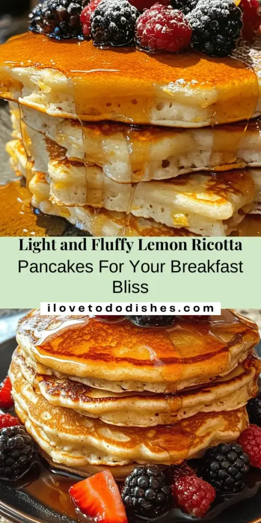 Start your mornings with Fluffy Lemon Ricotta Pancakes, a delicious twist on a classic breakfast favorite. These pancakes combine the creamy richness of ricotta cheese with the zesty brightness of fresh lemon for a flavor that’s light and refreshing. Perfectly fluffy and easy to make, they’re not just a treat for yourself, but also an impressive dish for family or guests. Discover the simple steps to create this delightful culinary experience and elevate your breakfast game!