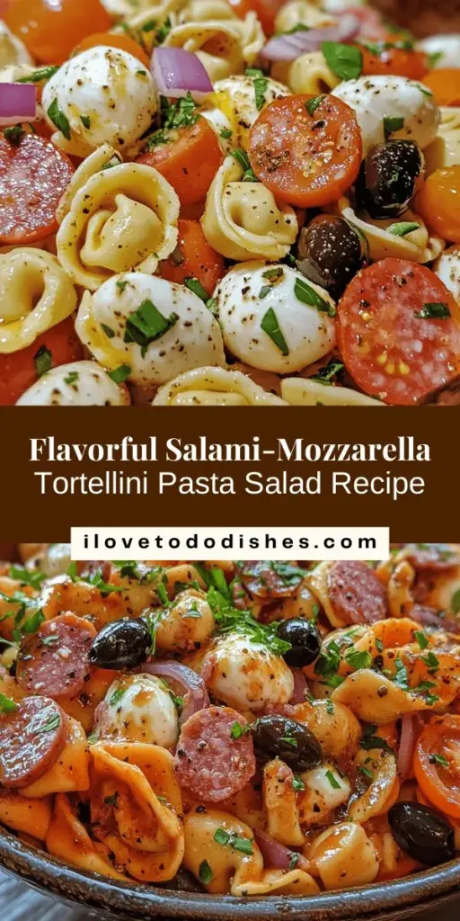 Discover the perfect blend of flavors with our Salami-Mozzarella Tortellini Pasta Salad! This delightful dish combines the richness of cheese tortellini, savory hard salami, and creamy mozzarella, all complemented by fresh vegetables and a zesty dressing. Ideal for summer picnics, potlucks, or quick weeknight meals, this pasta salad is sure to impress. Try this versatile, nutritious recipe today! #PastaSalad #Tortellini #Salami #EasyRecipes #HealthyEating #FoodLovers #SaladRecipe