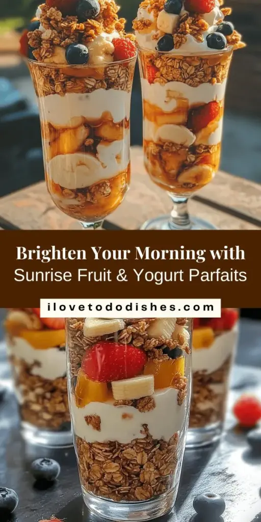 Kickstart your morning with vibrant Sunrise Fruit & Yogurt Parfaits! Layer creamy Greek yogurt, fresh mixed berries, crunchy granola, and a drizzle of honey or maple syrup for a delicious, nutritious breakfast. Packed with protein, fiber, and antioxidants, these parfaits are as good for your health as they are for your taste buds. Perfect for busy mornings or brunch with friends! #BreakfastParfait #HealthyEating #YogurtParfait #StartYourDayRight #Foodie #HealthyBreakfast