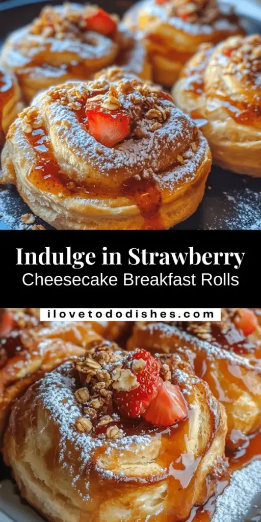 Start your day with a sweet twist on breakfast with these Strawberry Cheesecake Breakfast Rolls! Combining flaky crescent dough, creamy cheesecake filling, and juicy strawberries, these rolls are quick and easy to make. Perfect for leisurely brunches or busy mornings, they bring a deliciously indulgent experience to your table. Elevate your breakfast game and impress your guests with this delightful treat! #BreakfastRolls #StrawberryCheesecake #EasyRecipes #BrunchIdeas #DeliciousTreats