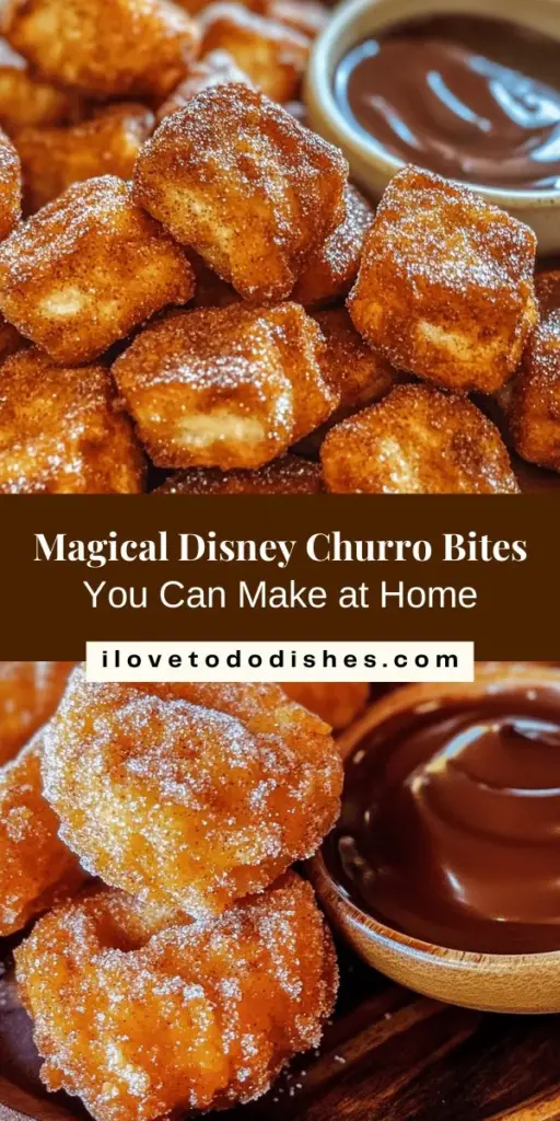 Experience the magic of Disney right in your kitchen with these Delicious Disney Churro Bites! Easy to make and perfect for sharing, these cinnamon-sugar-coated treats will transport you back to the happiest place on earth. Learn their rich history, gather essential ingredients, and follow the step-by-step guide to create this delightful dessert. Enjoy with your favorite dips for an unforgettable snack! #DisneyChurros #ChurroBites #HomemadeTreats #DisneyInspired #SweetTreats