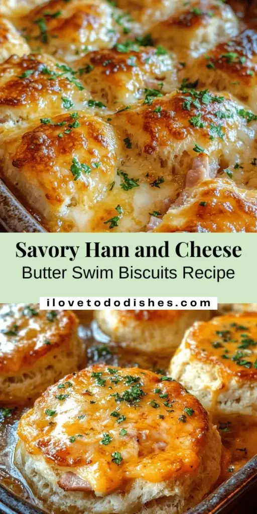 Satisfy your cravings with these irresistible Ham and Cheese Butter Swim Biscuits! Combining sharp cheddar cheese and savory ham, these flaky, buttery treats are perfect for any meal. Easy to prepare and delightfully indulgent, they add a comforting touch to breakfast, brunch, or dinner. Bake them in a pool of melted butter for a unique texture that will keep everyone coming back for more. Try this crowd-pleasing recipe today! #BakedGoods #ComfortFood #Biscuits #HamAndCheese #Foodie