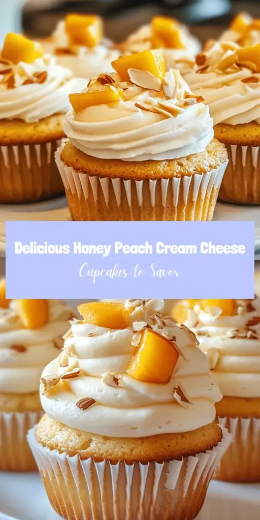 Indulge in the sweetness of summer with these Honey Peach Cream Cheese Cupcakes! Light and fluffy, each bite is a delightful blend of juicy peaches and rich cream cheese frosting, making them perfect for any occasion. Easy to make from scratch, these cupcakes are not only a treat for your taste buds but also a joy to bake! Try this recipe today and bring a taste of summer to your dessert table. #Cupcakes #PeachDesserts #BakingJoy #SummerTreats #HomemadeDelight