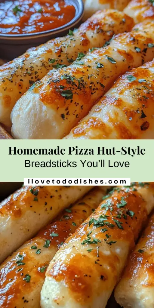 Bring the taste of Pizza Hut to your kitchen with this easy homemade breadsticks recipe! Perfectly soft, buttery, and infused with garlic and herbs, these breadsticks are the ultimate companion to your pizza nights. Control the flavors and ingredients for a fresh experience that will impress your family and friends. Follow our simple step-by-step guide for golden-brown breadsticks served with rich marinara sauce. #Breadsticks #Homemade #PizzaHut #Baking #Recipes #ComfortFood #Yum