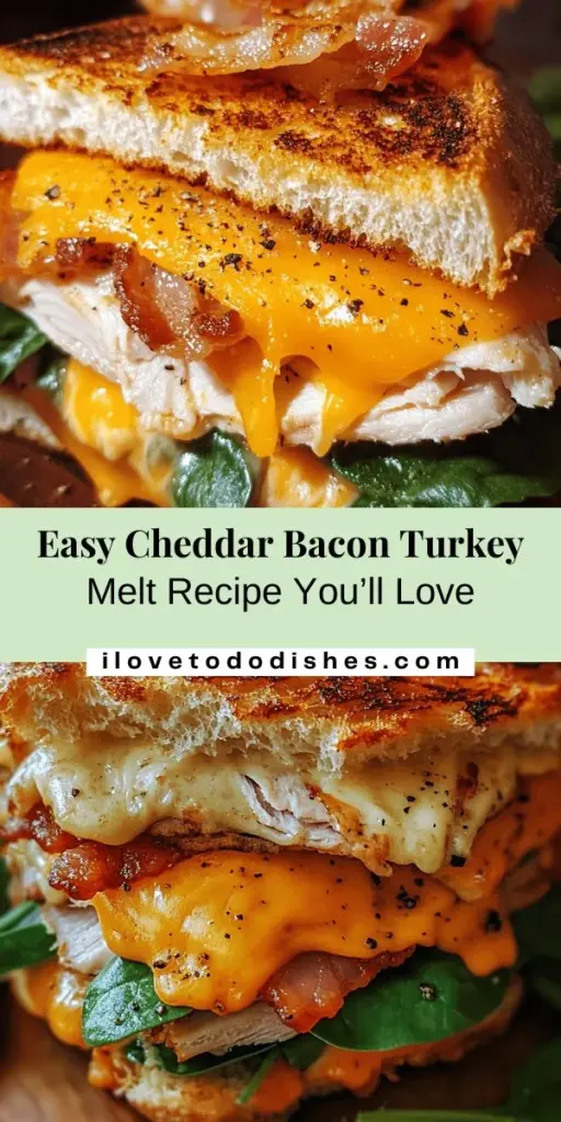 Satisfy your cravings with this mouthwatering Cheddar and Bacon Turkey Melt on Sourdough! This easy-to-make sandwich combines savory turkey, crispy bacon, and sharp cheddar cheese, all grilled to perfection between two slices of tangy sourdough. Perfect for lunch, dinner, or a late-night snack, it’s a delicious comfort food that everyone will love. Dive into this simple recipe and elevate your sandwich game! #TurkeyMelt #ComfortFood #Sourdough #EasyRecipes #CheddarCheese