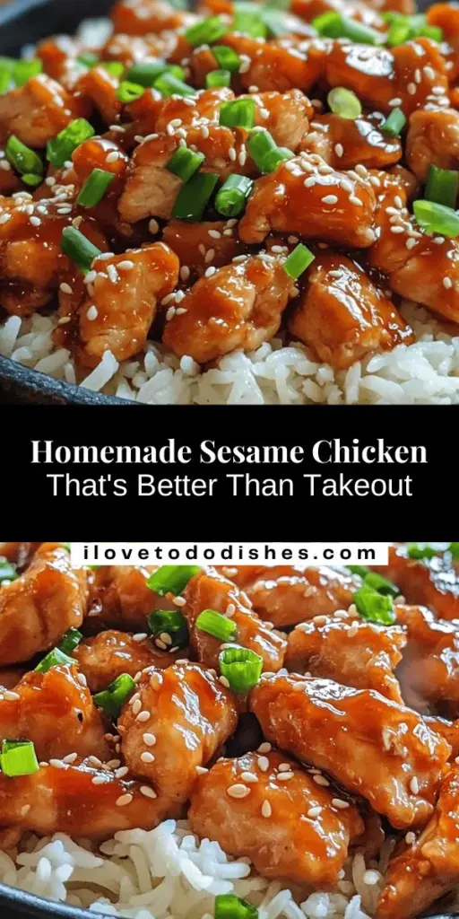 Experience the deliciousness of homemade Savory Sesame Chicken Delight, a crunchy and flavorful dish that brings the magic of Asian cuisine right to your kitchen. This easy-to-follow recipe highlights the combination of crispy chicken and a sweet-savory sauce made from honey, soy sauce, and fragrant sesame oil. Customize it for your dietary needs and savor the joy of cooking for yourself and loved ones. Dive into this satisfying meal today! #SesameChicken #HomemadeCooking #AsianCuisine #HealthyEating #CookingAtHome