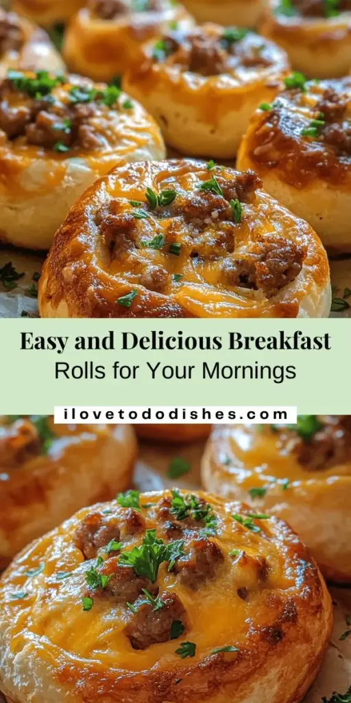 Start your day right with homemade breakfast rolls! These fluffy delights are versatile and can be filled with your favorite ingredients like sausage, cheese, and veggies. Perfect for busy mornings or lazy weekends, they are packed with flavor and nutrition. Easy to make and customize, breakfast rolls elevate any breakfast table. Indulge in this comforting treat that everyone will love! #BreakfastRolls #HomemadeGoodness #BreakfastIdeas #Yummy #BakingJoy #DeliciousStarts