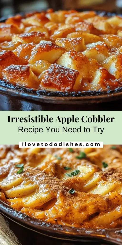 Discover the warmth and nostalgia of homemade apple cobbler with our easy-to-follow recipe! Perfect for family gatherings or cozy nights, this dessert features fresh apples and a buttery topping that's both comforting and delicious. With tips on ingredient selection and baking techniques, you'll create a cobbler that leaves everyone craving more. Serve it warm with vanilla ice cream for the ultimate treat! #AppleCobbler #DessertRecipe #Baking #ComfortFood #HomemadeDelight