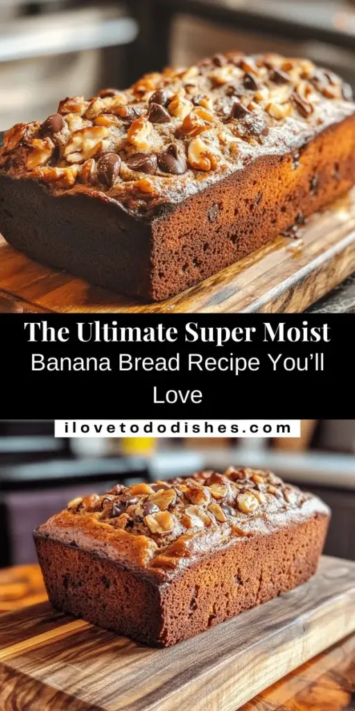 Discover the joy of baking with this super moist banana bread recipe! Perfectly tender and flavorful, this classic treat is easy to customize with nuts or chocolate chips. Learn the secrets to achieving that delightful texture and rich taste that everyone loves. Ideal for breakfast, snacks, or dessert, banana bread will bring warmth and nostalgia to your home. Get ready to whip up a loaf that’s sure to please! #BananaBread #Baking #Homemade #ComfortFood #Recipe