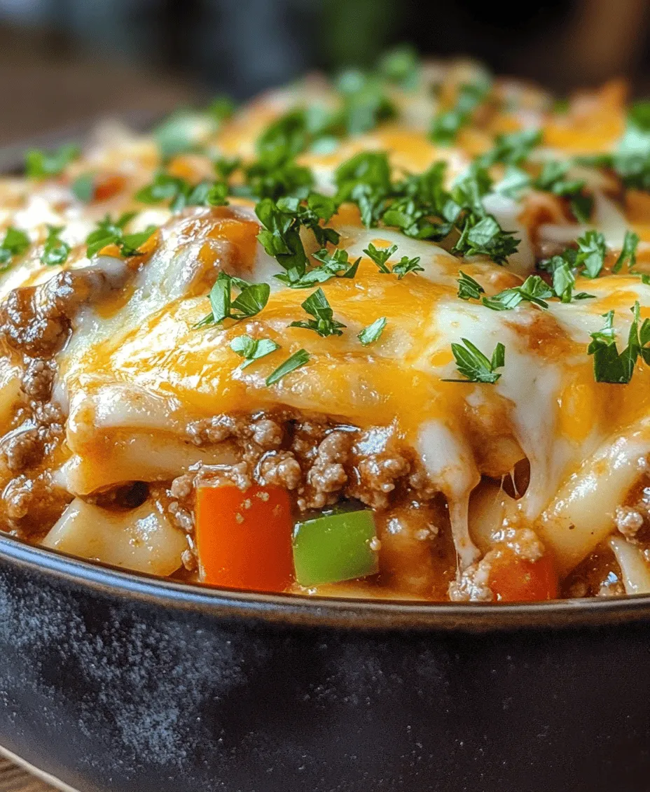 When it comes to comfort food, few dishes can rival the heartwarming appeal of casseroles. These convenient, one-dish meals have been a staple in kitchens for generations, uniting families around the dinner table with their warmth and flavor. Among the many variations of casserole recipes, <strong>Hamburger Supreme Casserole</strong> stands out as a hearty, family-friendly option that is sure to please even the pickiest of eaters. This dish combines the familiar and comforting flavors of a classic hamburger with the convenience of a casserole, making it an excellent choice for busy weeknights when time is of the essence.” /></p>
</p>
<h3>Preparation Steps</h3>
</p>
<p>To create a delicious Hamburger Supreme Casserole, follow these detailed preparation steps for the best results.</p>
</p>
<p>1. <strong>Preheat the Oven and Prepare the Baking Dish</strong>: Begin by preheating your oven to 350°F (175°C). This step is crucial as it ensures that your casserole bakes evenly and thoroughly. While the oven is heating, take a 9×13-inch baking dish and grease it lightly with cooking spray or a thin layer of olive oil. This will prevent the casserole from sticking and make for easier serving.</p>
</p>
<p>2. <strong>Brown the Ground Beef with Onions and Garlic</strong>: In a large skillet, over medium heat, add 1 pound of ground beef. For the best texture, opt for a lean variety (about 80/20) to reduce excess grease while still retaining flavor. As the beef begins to brown, introduce one chopped onion and two minced garlic cloves. Stir occasionally, breaking the beef into small pieces to ensure even cooking. Cook until the beef is no longer pink and the onions are translucent, about 6-8 minutes. This step is essential not only for flavor but also for texture, as browning helps develop deeper, more complex flavors.</p>
</p>
<p>3. <strong>Combine Ingredients</strong>: Once the meat mixture is cooked, drain any excess grease from the skillet. Next, in a large bowl, combine the browned beef mixture with 1 cup of shredded cheese (such as cheddar or a Mexican blend), 1 cup of cooked pasta (like elbow macaroni or rotini), 1 cup of diced tomatoes (canned or fresh), 1 teaspoon of Worcestershire sauce, and salt and pepper to taste. Mix everything thoroughly. For added flavor, consider simmering this mixture for about 5 minutes over low heat, allowing the flavors to meld together beautifully.</p>
</p>
<p>4. <strong>Final Assembly and Baking Instructions</strong>: Transfer the combined mixture into the prepared baking dish, spreading it evenly. If desired, sprinkle an additional 1/2 cup of cheese on top for an extra cheesy finish. Cover the dish with aluminum foil to retain moisture during baking. Place the casserole in the preheated oven and bake for 25 minutes. After 25 minutes, remove the foil and bake for an additional 10-15 minutes, or until the top is golden and bubbly. This two-step process ensures that the casserole cooks evenly without drying out.</p>
</p>
<h3>Baking and Serving Suggestions</h3>
</p>
<p>After baking, it’s essential to let the casserole rest for about 10-15 minutes before serving. This resting period allows the flavors to settle and the casserole to firm up, making it easier to cut into squares for serving.</p>
</p>
<p>– <strong>Garnishing</strong>: For an appealing presentation and a burst of freshness, consider garnishing your Hamburger Supreme Casserole with a sprinkle of freshly chopped parsley or cilantro. This not only adds a pop of color but also enhances the overall flavor profile of the dish.</p>
</p>
<p>– <strong>Side Dish Suggestions</strong>: Pair your casserole with simple side dishes to create a well-rounded meal. A crisp green salad with a vinaigrette dressing can provide a fresh contrast to the richness of the casserole. Alternatively, garlic bread or a side of steamed vegetables can complement the dish nicely, balancing out the meal.</p>
</p>
<h3>Nutritional Analysis</h3>
</p>
<p>Understanding the nutritional profile of your Hamburger Supreme Casserole can help you make informed choices, especially if you’re monitoring your intake.</p>
</p>
<p>– <strong>Nutritional Breakdown</strong>:</p>
<p>– <strong>Calories</strong>: Approximately 400-450 calories per serving (based on an 8-serving yield).</p>
<p>– <strong>Protein</strong>: 25-30 grams.</p>
<p>– <strong>Fat</strong>: 20-25 grams, depending on the meat and cheese used.</p>
<p>– <strong>Carbohydrates</strong>: 30-35 grams.</p>
</p>
<p>To make the casserole lighter or healthier, consider these substitutions:</p>
<p>– <strong>Lean Ground Turkey</strong>: Instead of ground beef, using lean ground turkey can significantly reduce the fat content.</p>
<p>– <strong>Low-Fat Cheese</strong>: Opt for low-fat cheese varieties to cut down on calories without sacrificing flavor.</p>
<p>– <strong>Whole Wheat Pasta</strong>: Substitute regular pasta with whole wheat pasta for added fiber.</p>
</p>
<p>For those with dietary restrictions, this recipe is versatile:</p>
<p>– <strong>Gluten-Free Option</strong>: Use gluten-free pasta to make this meal suitable for those avoiding gluten.</p>
<p>– <strong>Vegetarian Adaptation</strong>: Replace the ground beef with a mixture of sautéed vegetables, beans, or lentils for a hearty vegetarian version. You can also utilize plant-based cheese alternatives for a completely meat-free dish.</p>
</p>
<h3>Storing and Reheating Leftovers</h3>
</p>
<p>One of the best aspects of the Hamburger Supreme Casserole is its ability to store well, making it perfect for meal prep or leftovers.</p>
</p>
<p>– <strong>Best Practices for Storing Leftovers</strong>: Allow any uneaten casserole to cool completely before transferring it to an airtight container. Store it in the refrigerator, where it will remain fresh for up to 3-4 days. If you want to extend its shelf life, consider freezing individual portions in freezer-safe containers for up to 3 months.</p>
</p>
<p>– <strong>Reheating Tips</strong>: To maintain the flavor and texture of the casserole, reheat leftovers in the oven at 350°F (175°C) for about 20-25 minutes, covered with foil to retain moisture. Alternatively, you can microwave portions on medium power for 2-3 minutes, stirring halfway to ensure even heating.</p>
</p>
<p>– <strong>Incorporating Leftovers into New Meals</strong>: Get creative with leftover casserole! Use it as a filling for wraps or burritos, or toss it into a salad for a hearty lunch. You can also mix it with fresh vegetables and bake it again, turning it into a new dish altogether.</p>
</p>
<h3>Conclusion</h3>
</p>
<p>Preparing a Hamburger Supreme Casserole brings joy and satisfaction as it combines convenience with comforting flavors, perfect for any family dinner. The experience of creating this dish not only fills your home with delightful aromas but also fosters connections around the dinner table.</p>
</p>
<p>We encourage you to try this recipe, embracing the chance to enjoy a wholesome meal with loved ones. There’s something truly special about home-cooked meals: the warmth, the memories made, and the laughter shared—all centered around the table. Enjoy the process, and savor every bite of your Hamburger Supreme Casserole!</p>
</div>