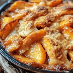 There's something undeniably comforting about a warm slice of Southern peach cobbler. This beloved dessert, often served with a scoop of vanilla ice cream, evokes memories of family gatherings and summer picnics in the heart of the South. Its rich, sweet flavor and tender, flaky crust make it a staple on dessert tables, particularly when peaches are in season. What makes this Southern peach cobbler truly special is the simplicity of the recipe, allowing the natural sweetness of the peaches to shine through while still offering that home-cooked charm.