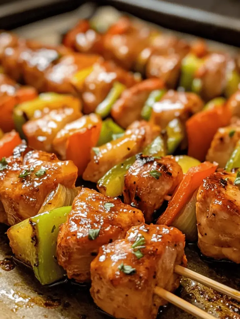 The beauty of Savory Oven-Baked Chicken Skewers lies in their robust flavor profile, achieved through a carefully crafted marinade. The combination of ingredients melds beautifully, infusing the chicken with savory, sweet, and aromatic notes that create a satisfying bite. This recipe is particularly appealing due to its simplicity—allowing even novice cooks to create a delicious meal with minimal effort. Just a few essential ingredients and a little bit of time are all you need to prepare these skewers that are sure to impress your family and guests.