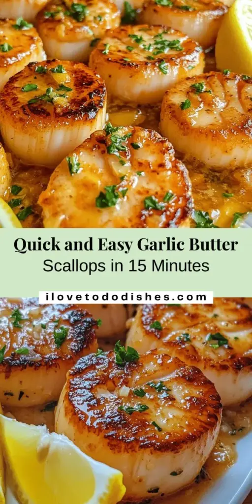 Experience the elegance of home-cooked seafood with this Easy Garlic Butter Scallops recipe! In under 15 minutes, delight your taste buds with tender scallops seared to perfection in a rich garlic butter sauce. Perfect for any occasion, this dish is not only quick but also showcases the delicate sweetness of scallops. Impress family and friends with this gourmet meal that’s easy to make! #GarlicButterScallops #SeafoodRecipes #EasyCooking #ImpressYourGuests #QuickDinnerIdeas