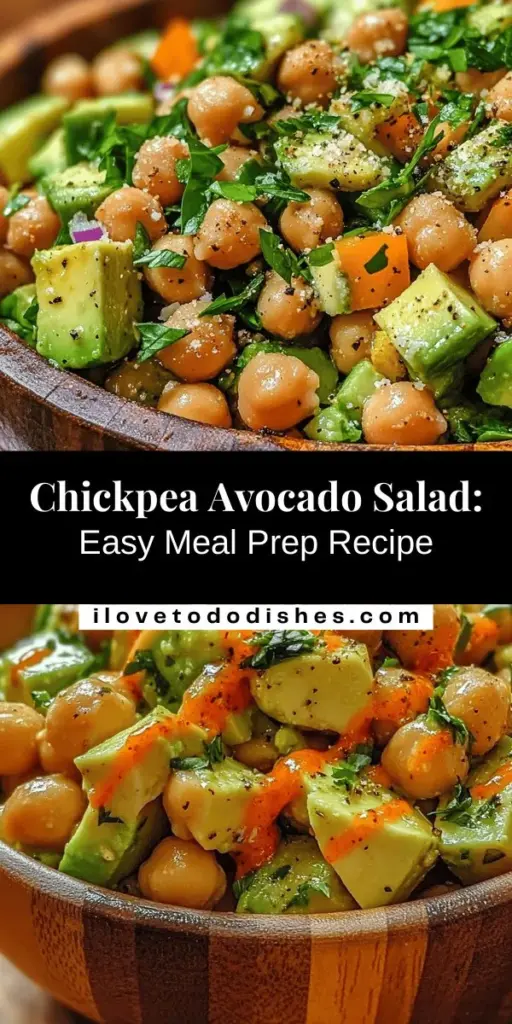 Elevate your meal prep game with this delicious Chickpea & Avocado Salad! Packed with plant-based protein, healthy fats, and vibrant veggies, it’s a nutritious and satisfying option for any meal. Perfect for busy lifestyles, you can customize it to your taste and store it conveniently for easy access throughout the week. Say goodbye to last-minute fast food and hello to wholesome eating! #MealPrep #ChickpeaSalad #HealthyEating #AvocadoRecipes #FoodPrep