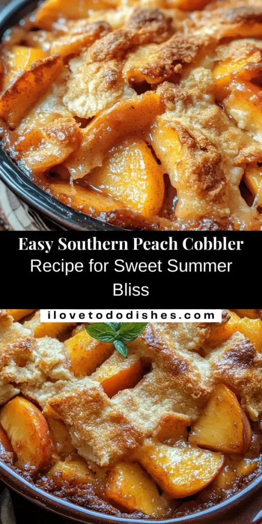 Indulge in the warmth of Southern peach cobbler, a comforting dessert perfect for family gatherings and summer picnics. This simple recipe highlights the sweet, juicy flavor of fresh peaches paired with a tender, flaky crust. With just a handful of ingredients, you can craft this delightful treat that’s sure to please everyone at the table. Discover tips for selecting the best peaches and learn variations to customize your cobbler for a truly memorable dessert experience.