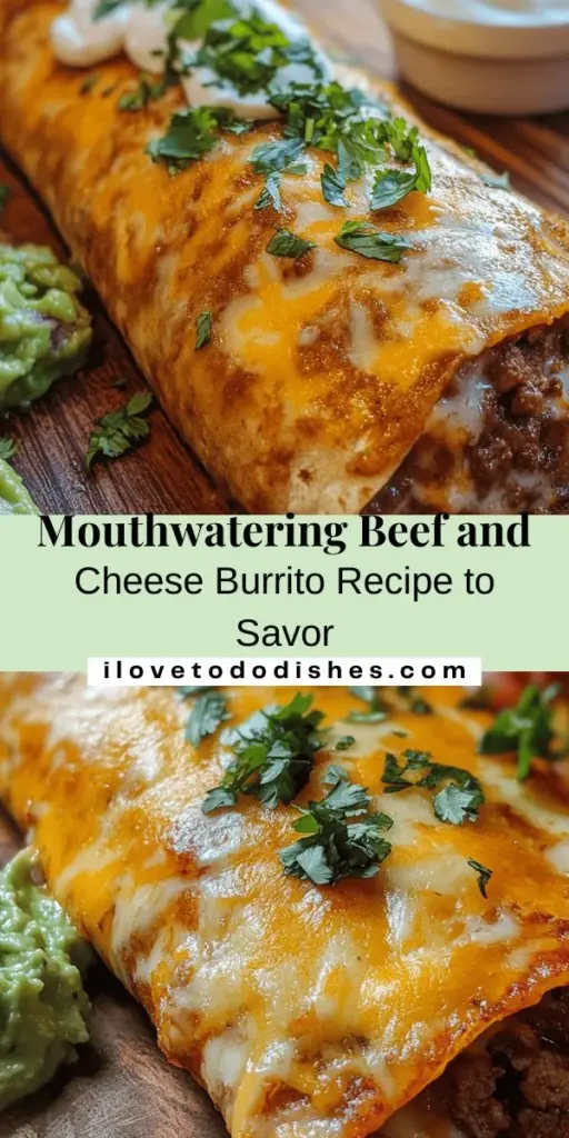 Dive into the delicious world of homemade burritos with this Best Beef and Cheese Burrito recipe! Packed with seasoned ground beef, creamy cheese, and fresh toppings, each bite offers a satisfying explosion of flavor. Perfect for family dinners or casual gatherings, these burritos are easy to customize to your liking. Let your culinary creativity flow and impress everyone at the table! #BurritoRecipe #HomemadeFood #TexMex #ComfortFood #CookingAtHome